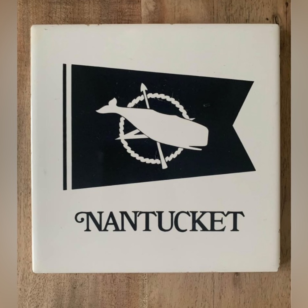 Vintage Nantucket Trivet Hot Plate Whale New England